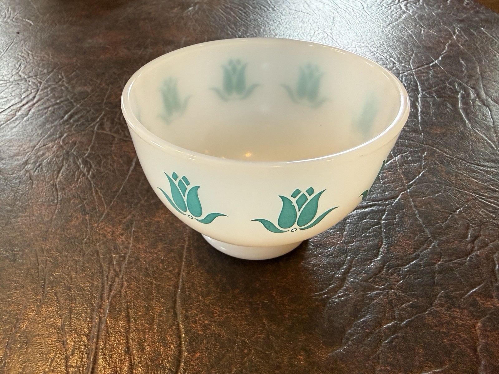 Vintage Fire King Sealtest Cottage cheese Blue tulip Bowl “rare”