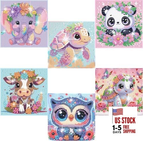  6 Pack 5D Cartoon Diamond Painting Kits for KD42-KD46-KD47-KD48-KD49-KD50-1