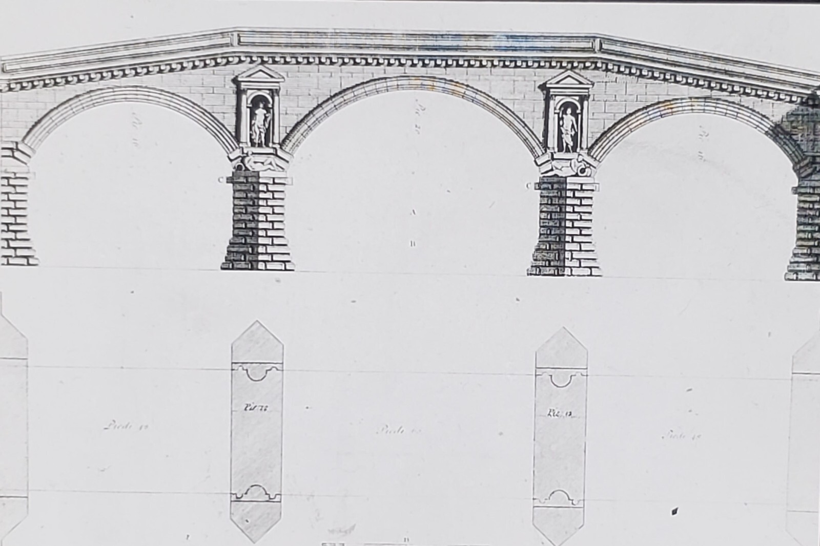 Project For a Bridge, Andrea Palladio, Magic Lantern Glass Slide