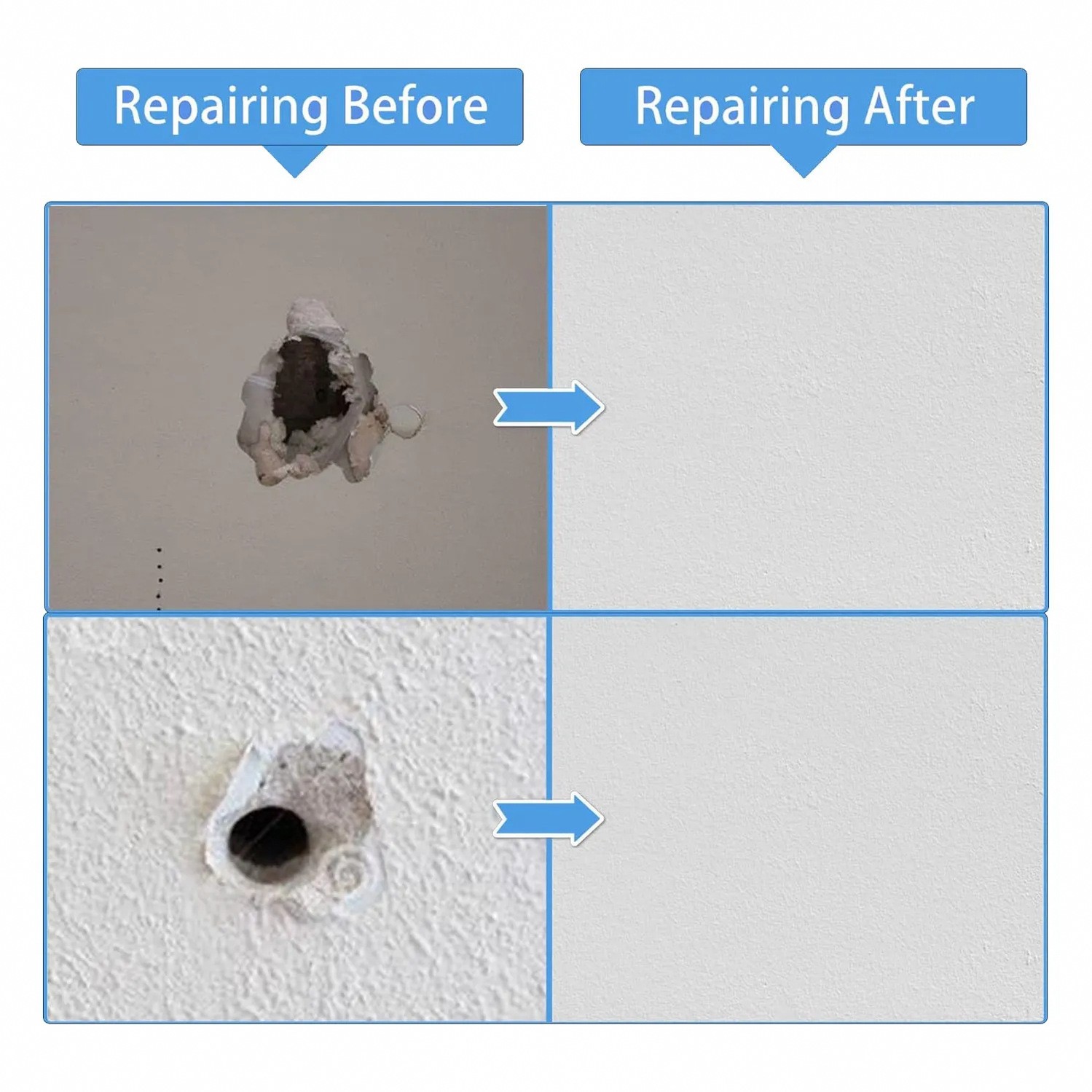 16 PIECE ALUMINUM DRYWALL PATCH REPAIR KIT FOR WALL HOLES 2 4 6 8 INCH