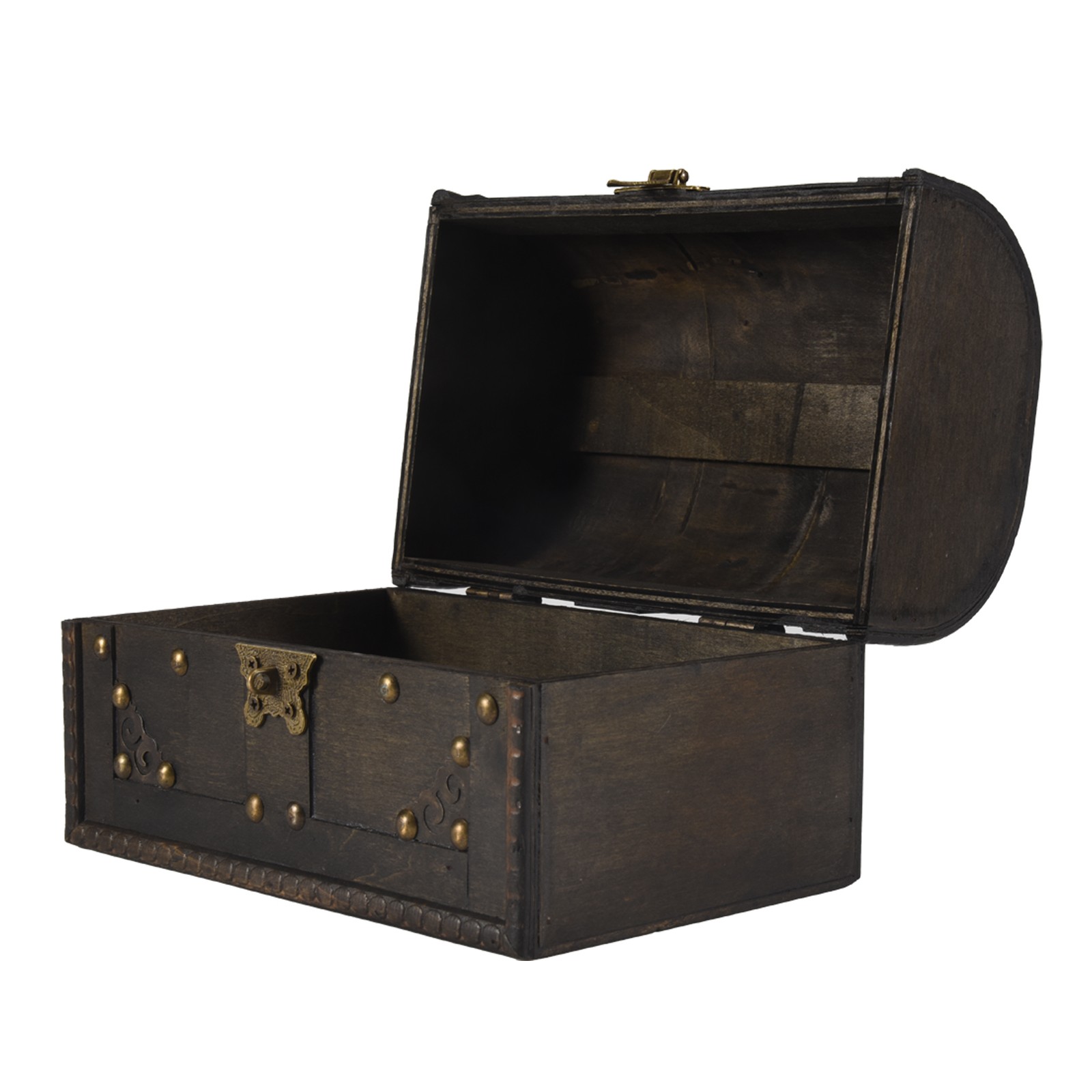Chic Wooden Pirate Jewellery Storage Box Case Holder Vintage Treasure Chest2106