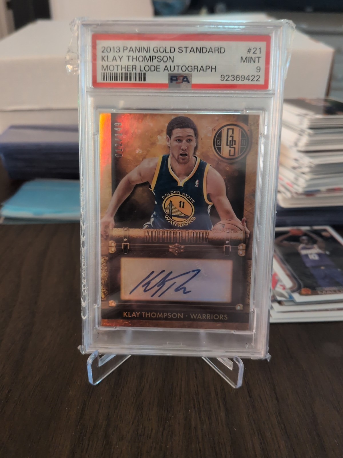 2013-14 Panini Gold Standard Mother Lode Autographs Klay Thompson 12/149 PSA 9