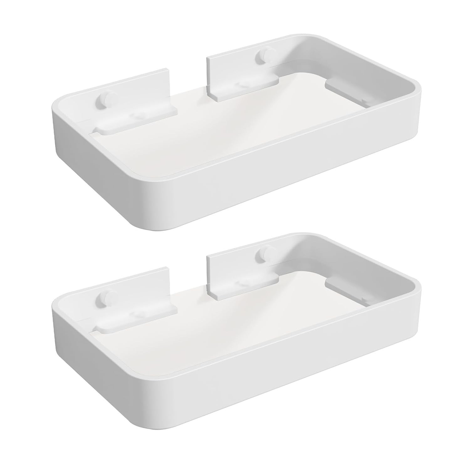 Z metnal Small Glass Bathroom Shelves, White Floating Wall Shelf, Mini Wall M...