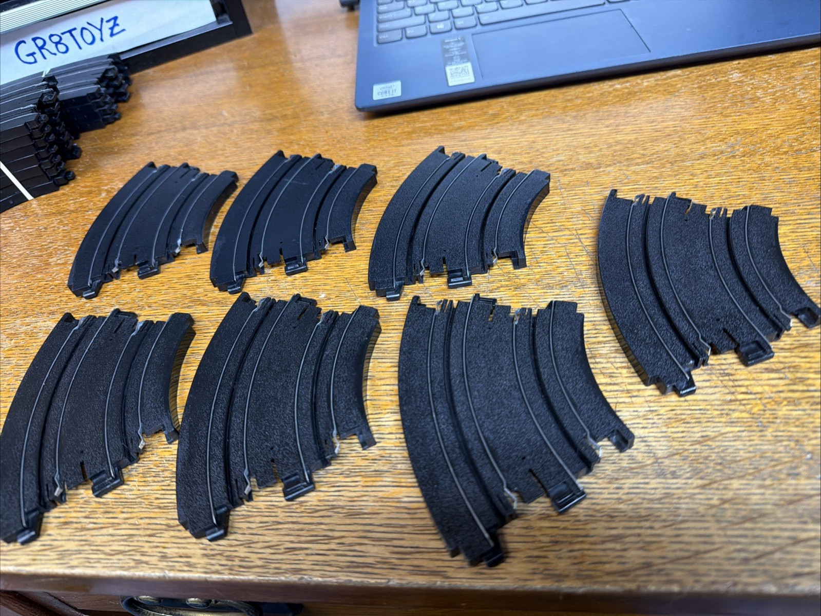 AFX AURORA   7 - 6" 1/8R  CURVES slot car track  Polished & Ready for use.