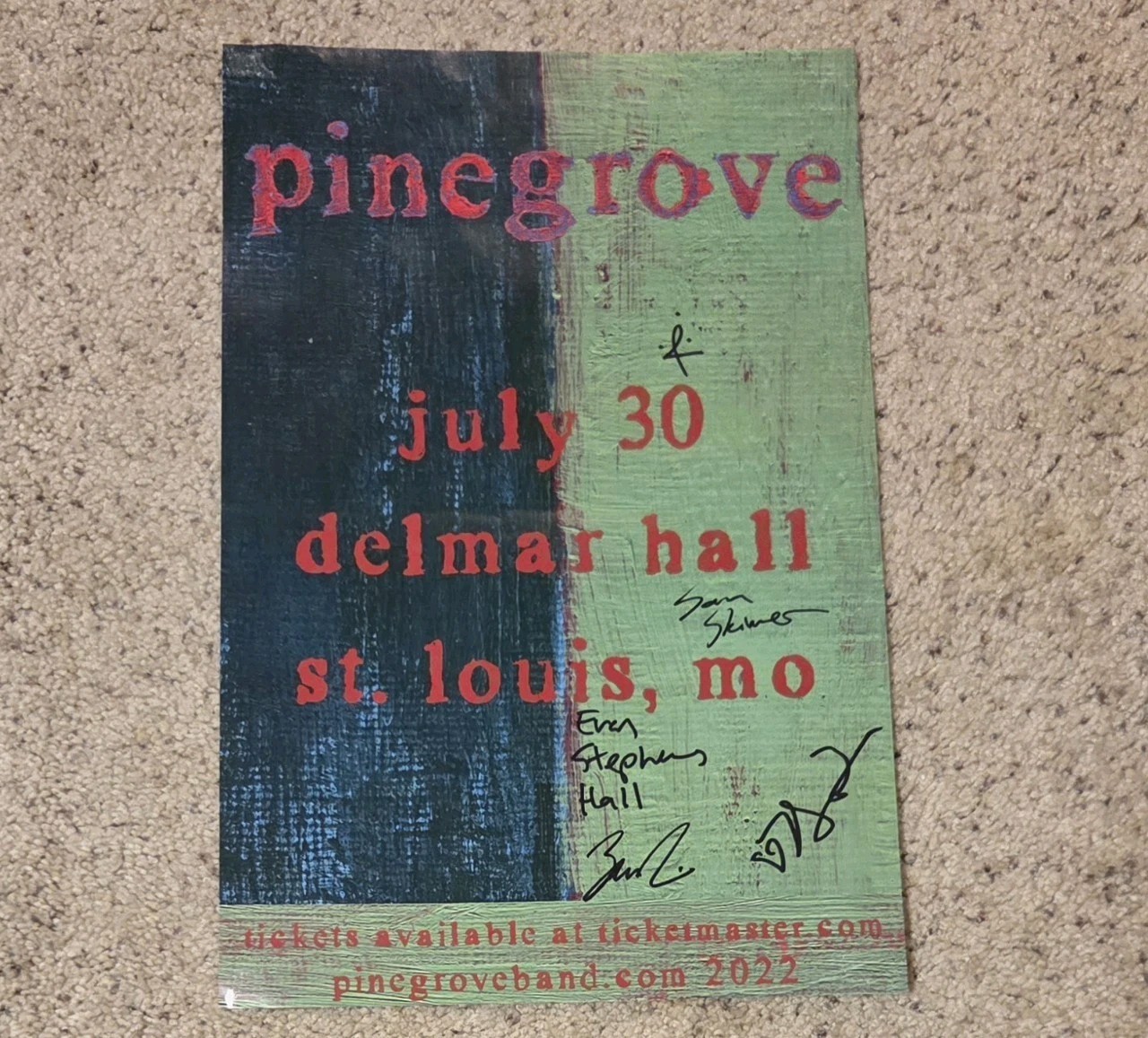 Rare SIGNED Pinegrove Poster - July 30th 2022 St Louis MO