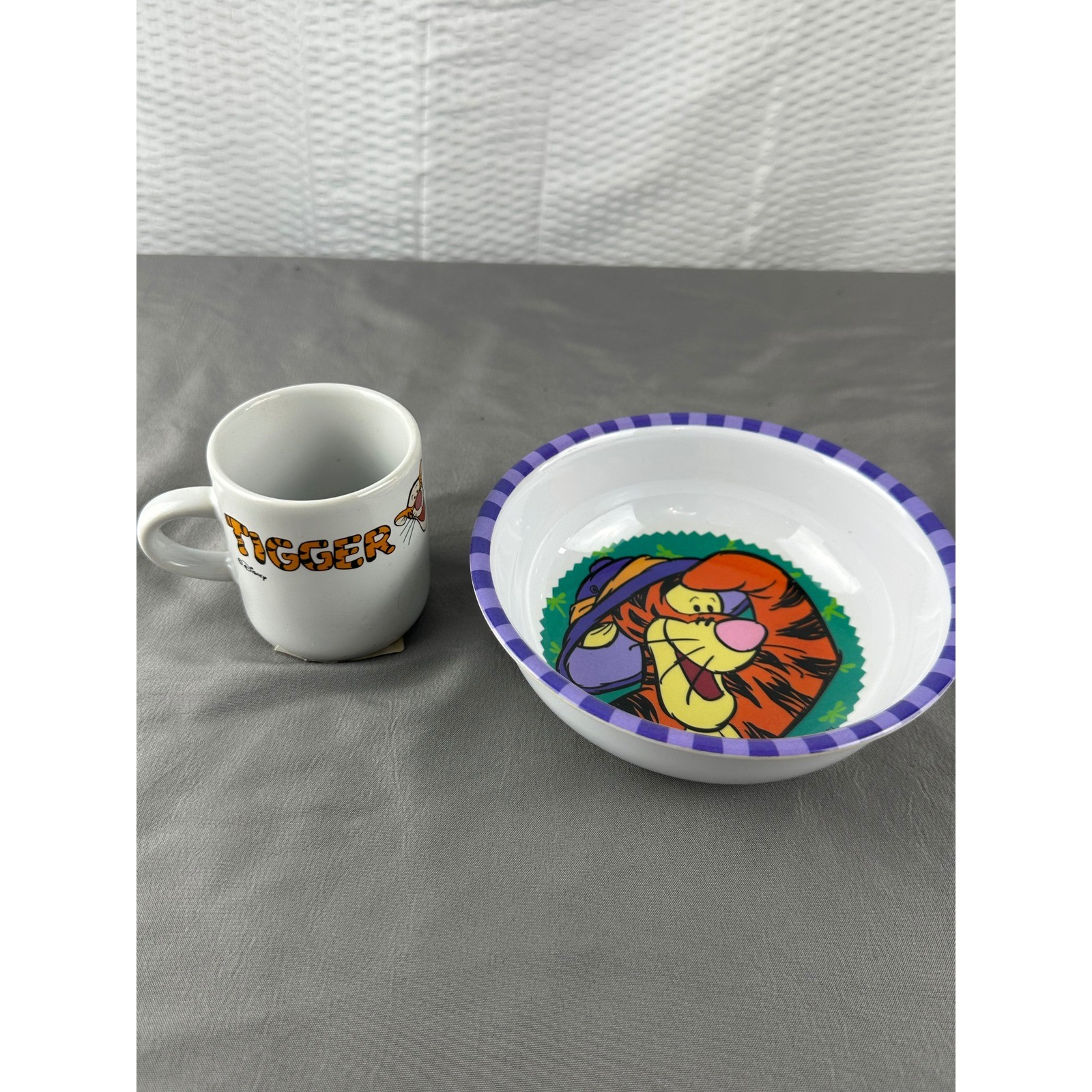 Vintage Disney Winnie Pooh Tigger Zak Design Melamine Bowl & Mini Mug