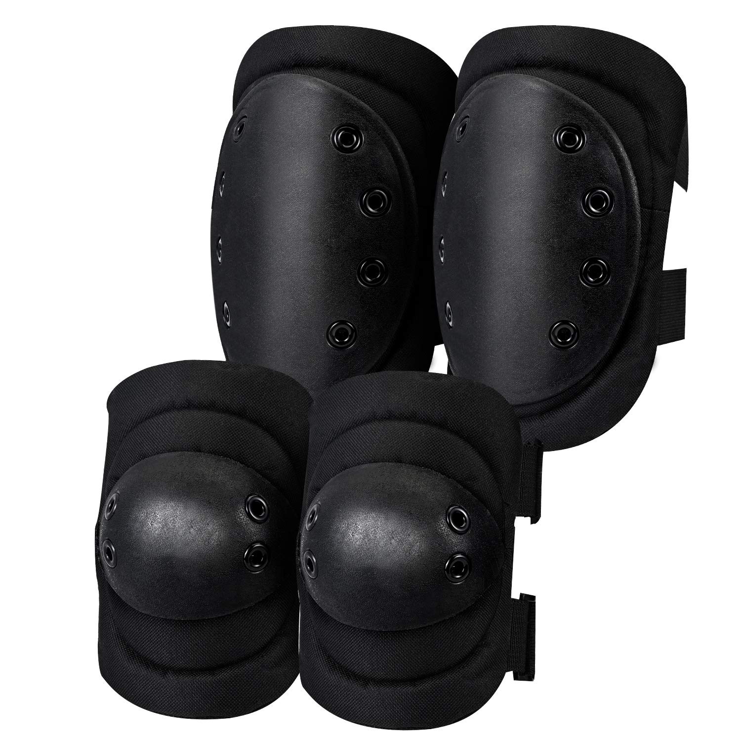 Tactical Knee Pads ,Airsoft & Elbow Protective One Size, black 
