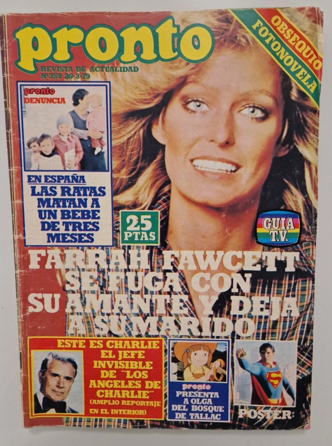 Farrah Fawcett /Supermen - A very rare newspaper from Spain 1979