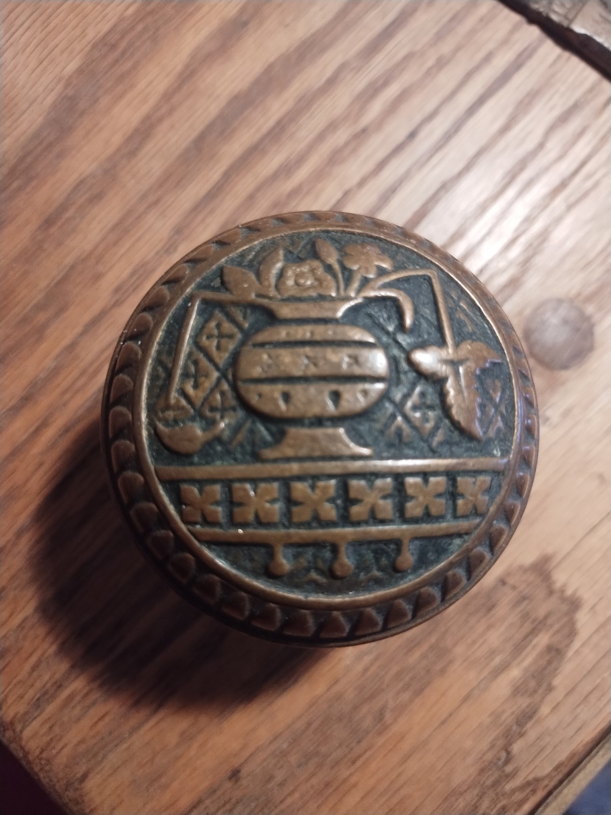 Antique Broken Leaf Design Lockwood Co. B-126 Circa 1887 Bronze Doorknob