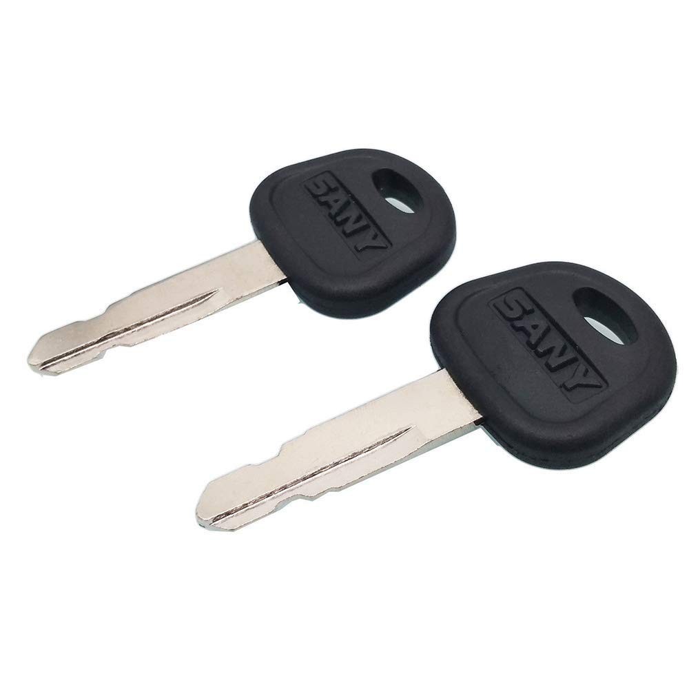 QTMY 2 Pack Keys for Sany Excavator Heavy Equipment