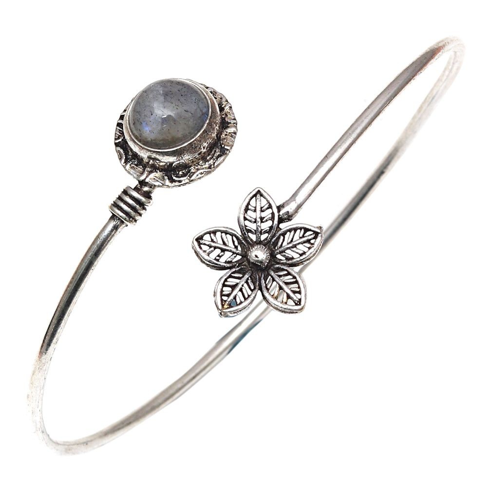 Labradorite Gemstone Handmade Jewelry Cuff Bracelets 7''Adjustable