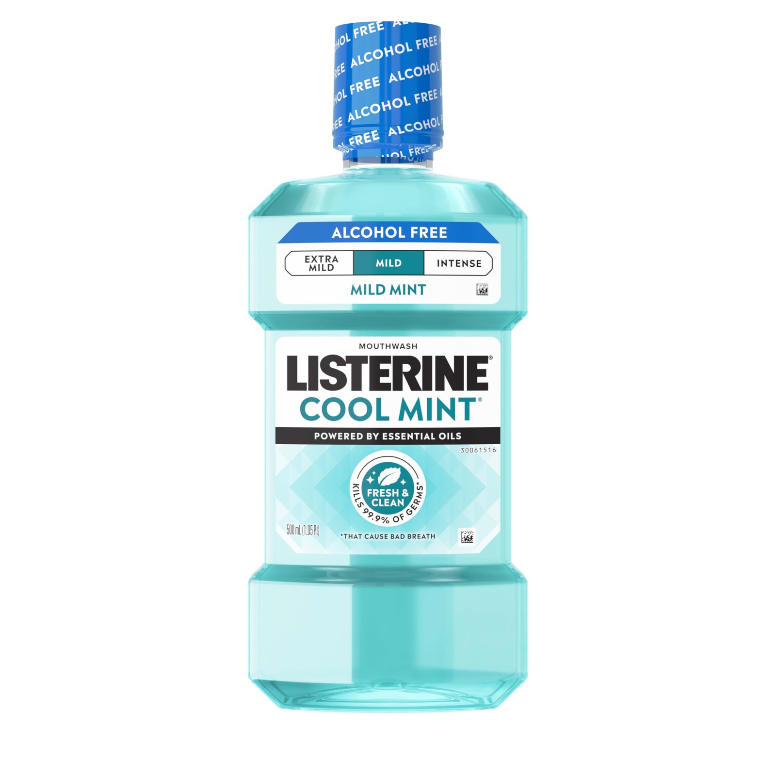 Listerine Cool Mint Alcohol-Free Mild Mouthwash, 16.9 Ounce (Pack of 6), Blue 