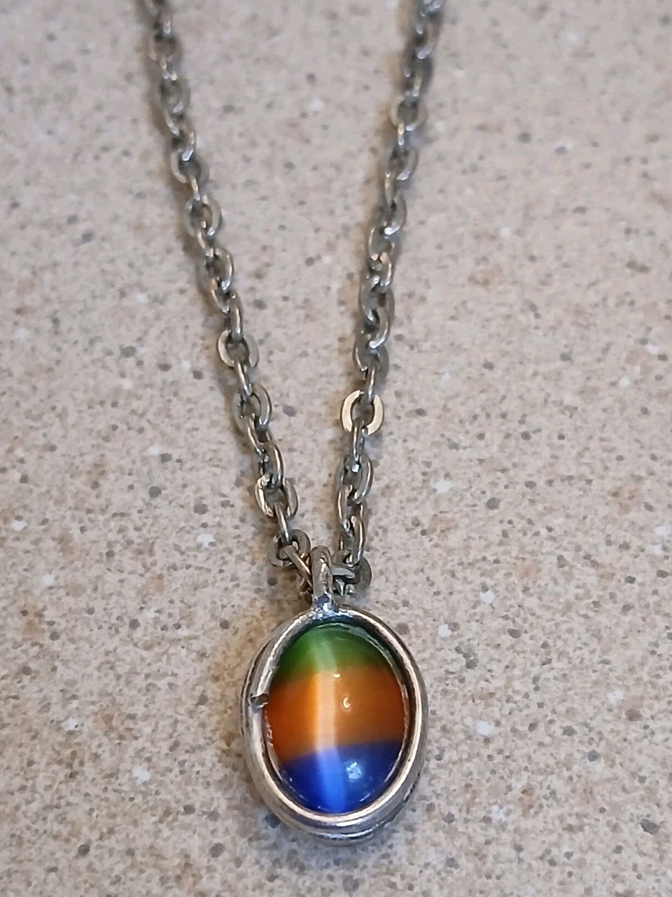 Vtg. Artisan Mexico Sterling Silver Colorful Glass Necklace & Earrings No Backs