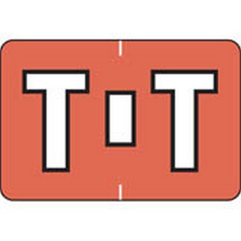 Colwell Compatible Alpha "T" Labels, Polylaminated Stock, 1" X 1-1/2"