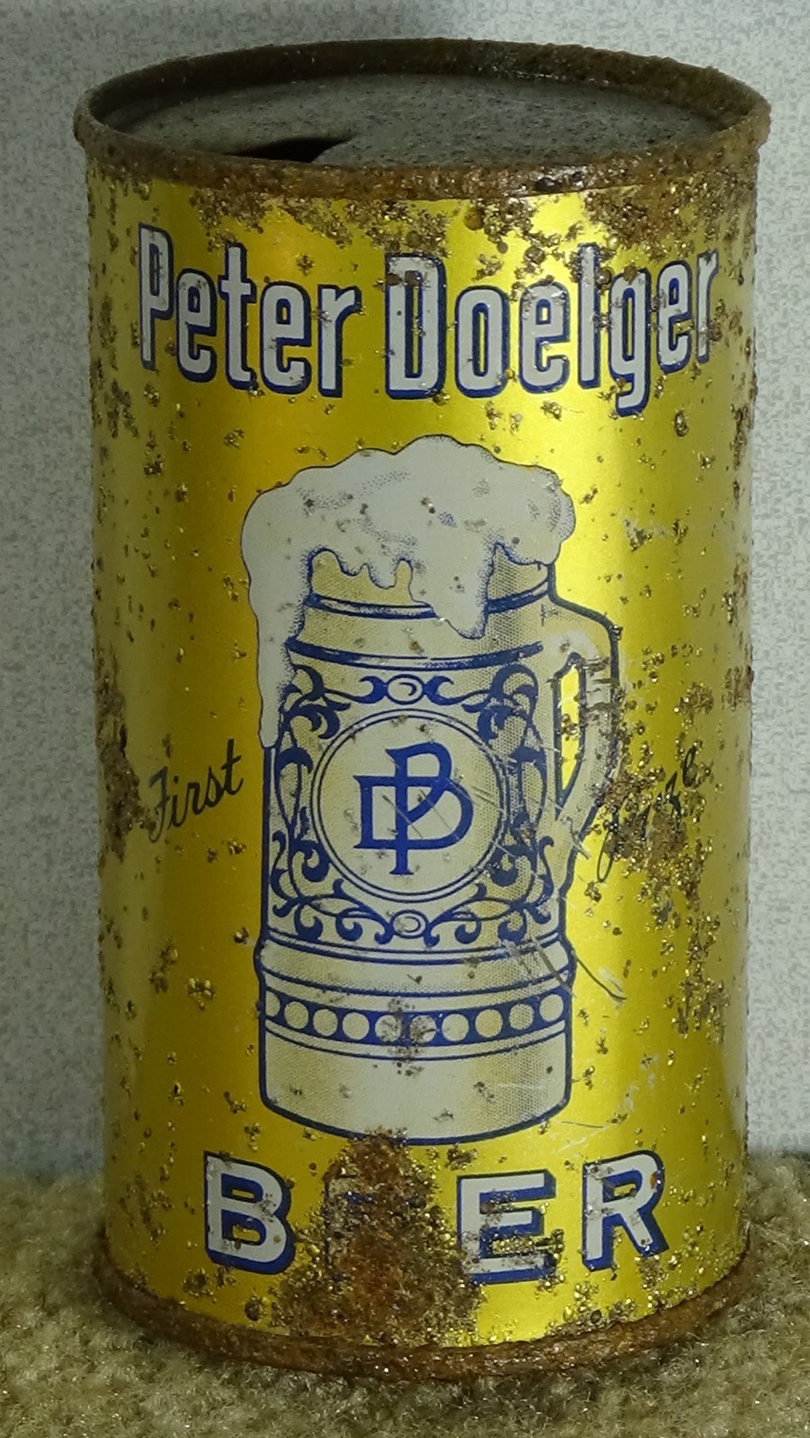 *OLD* Peter Doelger "first prize" flat top OI Beer Can