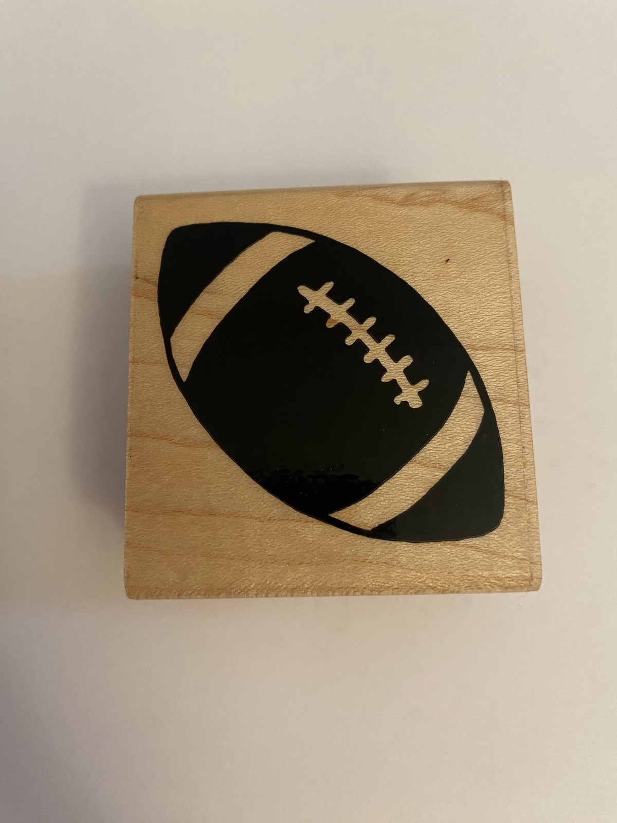 JRL Design Football Wood Mounted Rubber Stamp EUC RS92