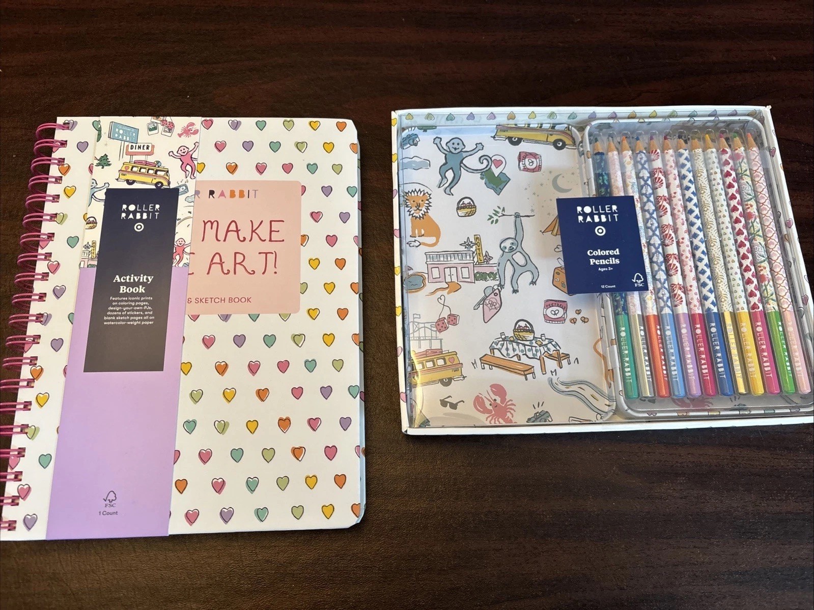 NEW Roller Rabbit x Target Exclusive Activity Book & Colored Pencils IN HAND