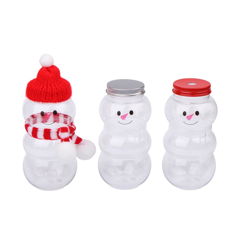 500ML Christmas Snowman Water Bottle Milk Tea Coffee Juice Portable Drinking Cup