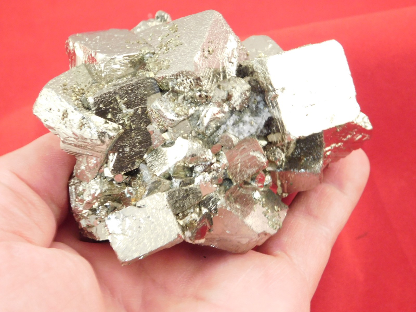 Big! 100% natural  PYRITE Crystal CUBE Cluster Huanzala Mine Peru 759gr