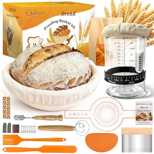 Complete Sourdough Starter Kit, Sourdough Bread Baking Supplies, Orange