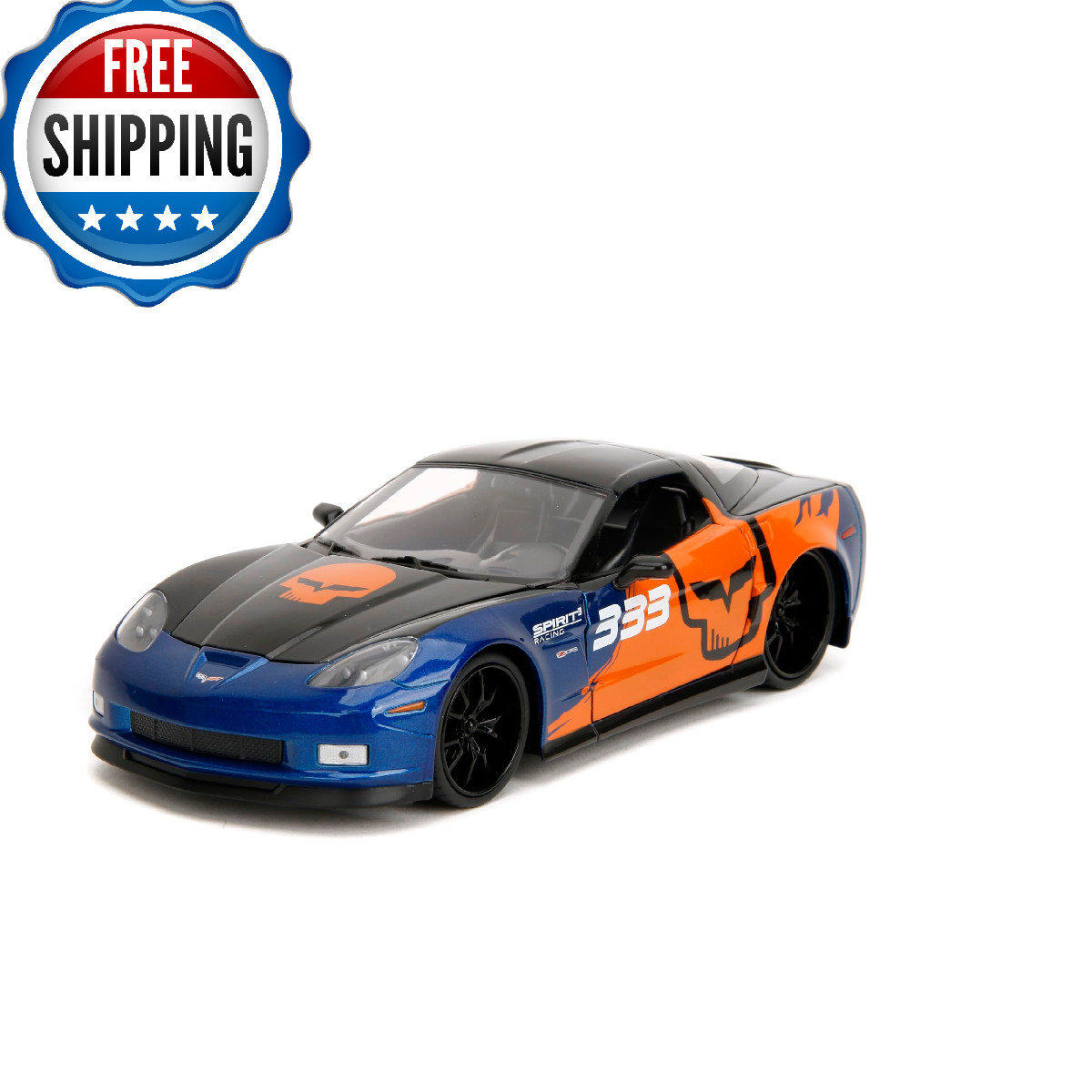 Jada Toys Bigtime Muscle 1:24 2006 Chevy Corvette Z06 Die-cast Car - Opening Doo