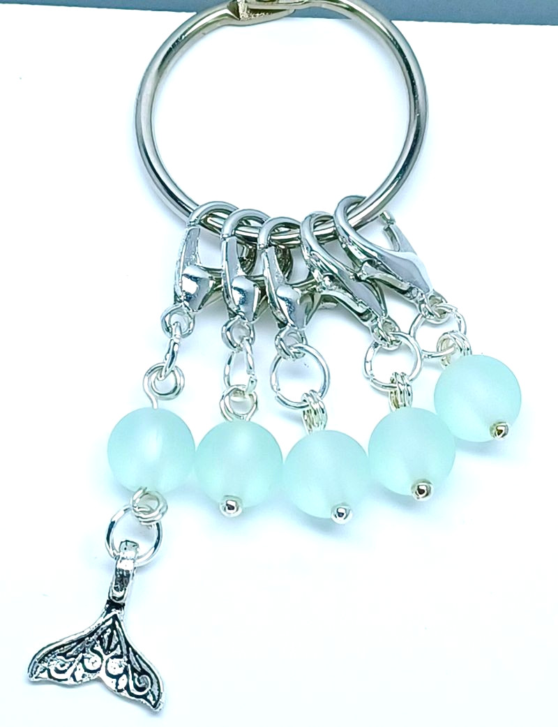 MikieLou Stitch Markers Premium Frosted Seafoam Glass Mermaid Knitting Crochet
