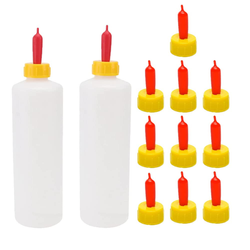 Goat Nipple and Bottles Set, 12 Pieces Small Animal Milk Drink Pritchard Nipple 