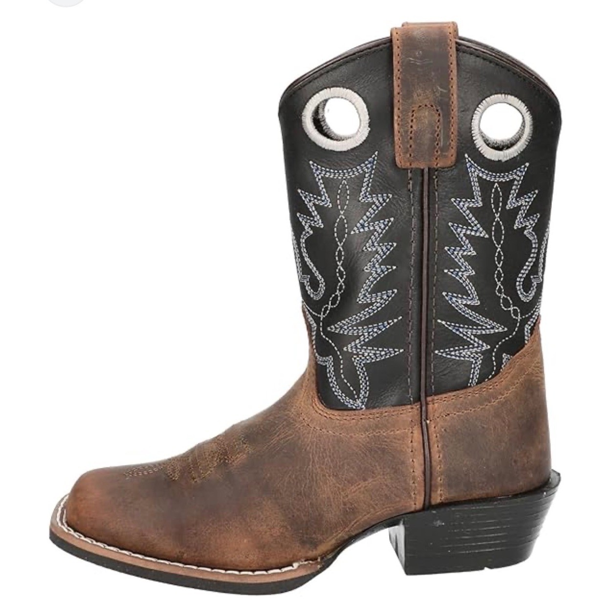 SMOKY MOUNTAIN Kids Cowboy Boot Western Brown Black Leather Boy Square Toe 12