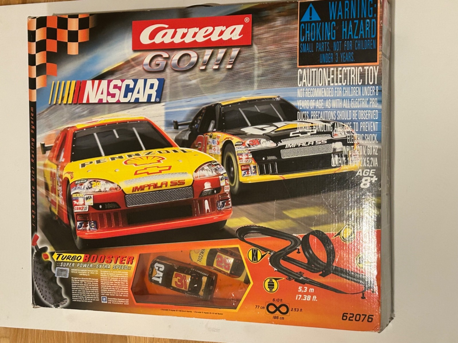Carrera Go! NASCAR Slot Car Racing Track Set #62076 Set with TURBO BOOSTER