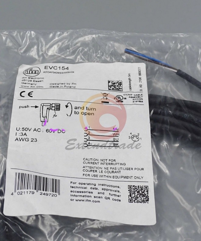 New 1PCS IFM EVC154 connector cable *yt