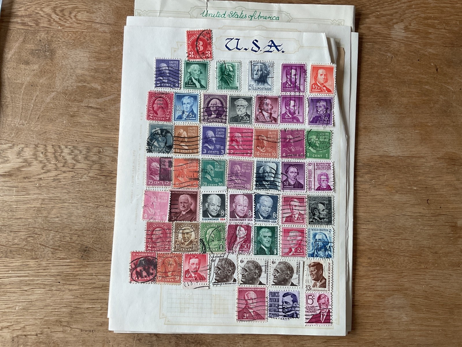 United States stamps on 7 pages B3196