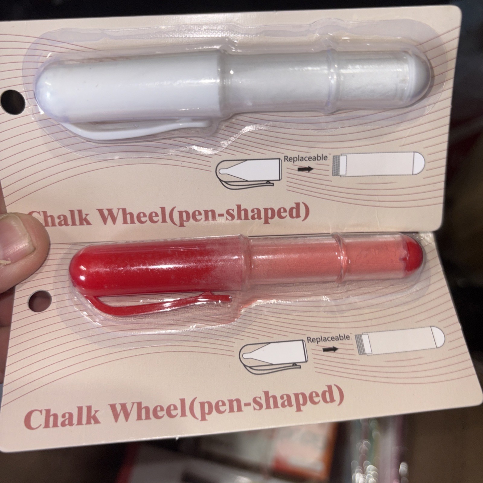 Chaco Clover Liners Fabric Marking Chalk Wheel Refill 2 Pack Pen Shaped