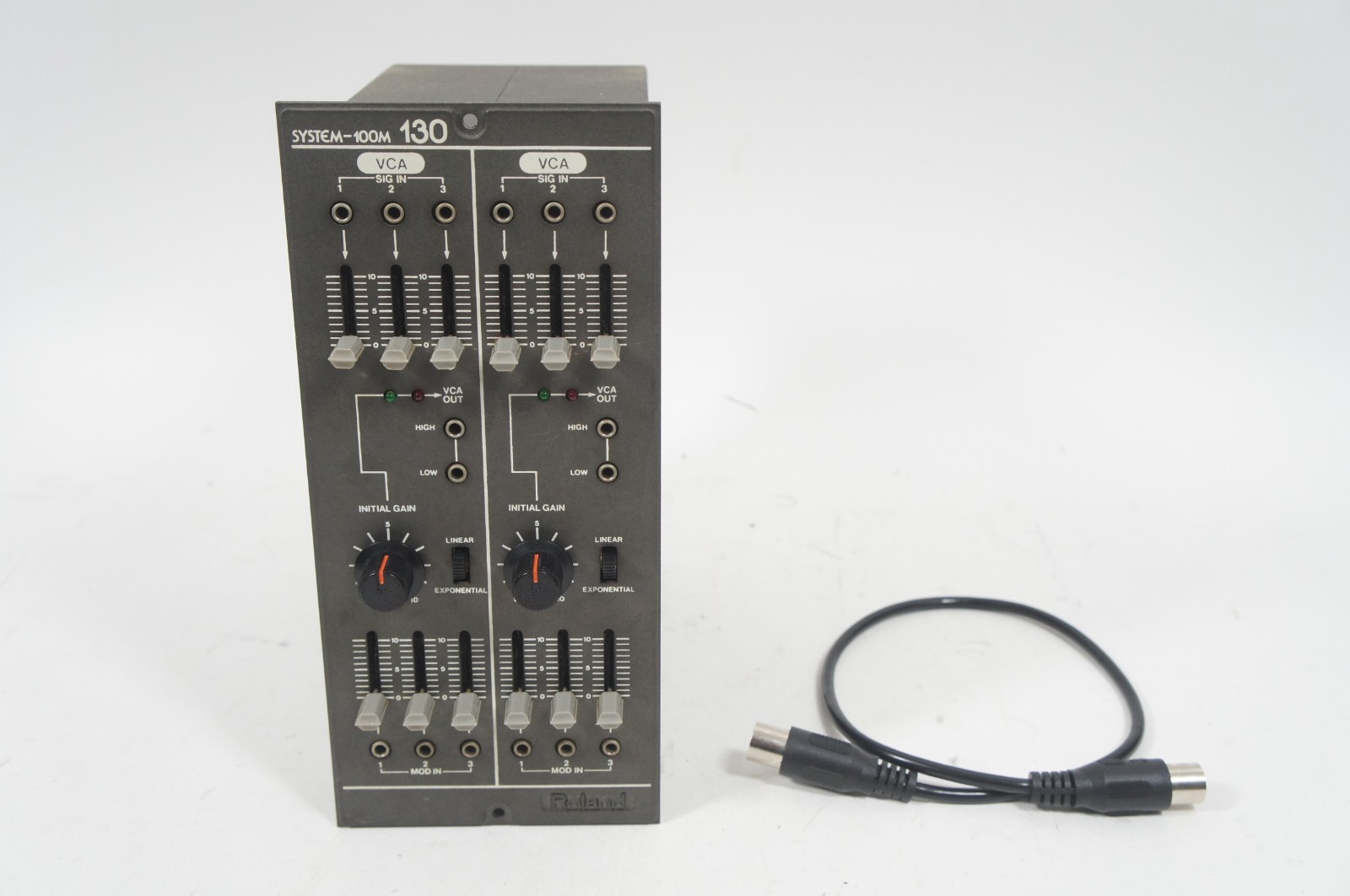Roland SYSTEM-100M Model 130 Dual VCA Modular Analog Synthesizer w/ 8-Pin Cable