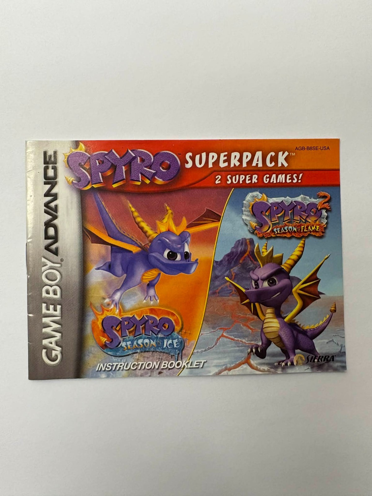 Spyro Season of Ice Superpack Instruction Booklet / Manual Only Game Boy Advance