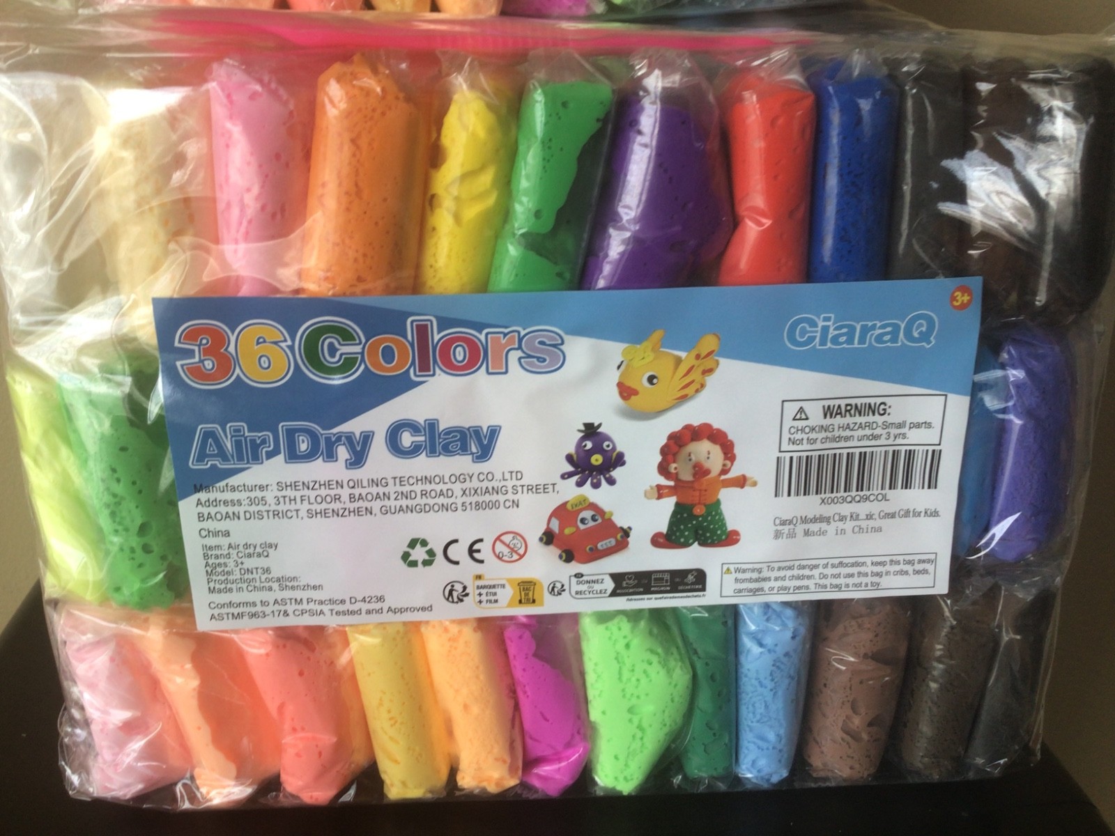216 Packs CiaraQ 216 Packs Air Dry Clay 36 Colors