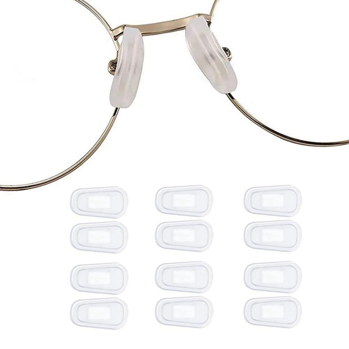 Eyeglasses Nose Pads Cover,6 Pairs Soft Silicone Slip-on Clear 