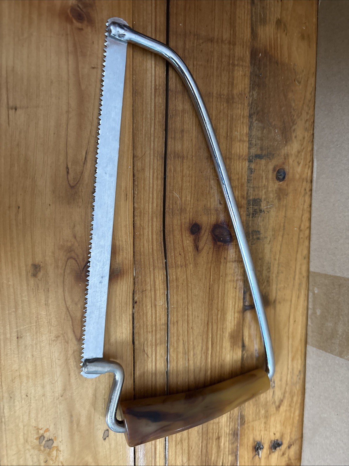 Vintage Bakelite Meat/Kitchen Saw with Brown Handle