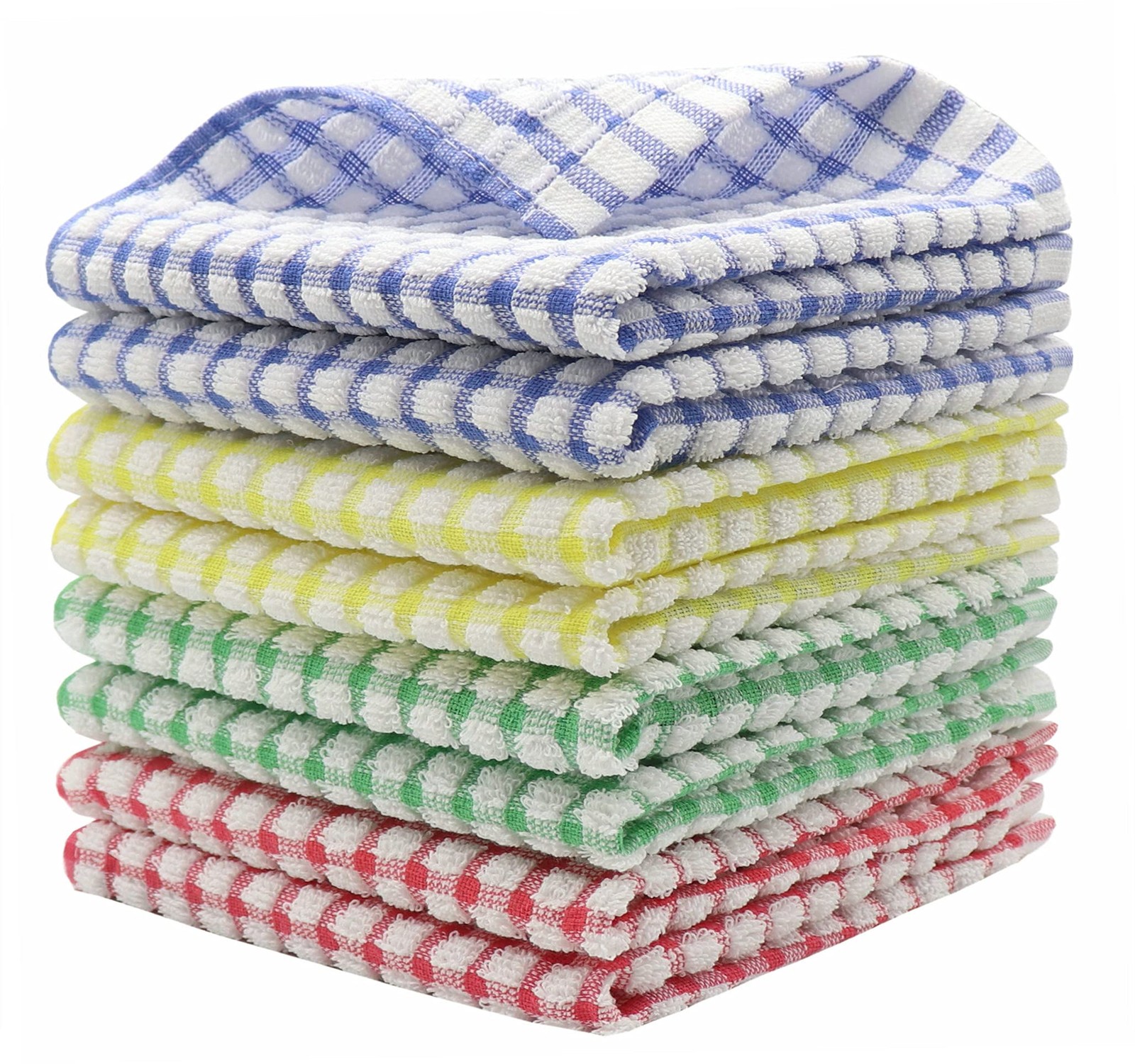 Cotton Cleaning Rags Terry Dish Cloths for Washing Dishes, Set of 8 Dish Rags...