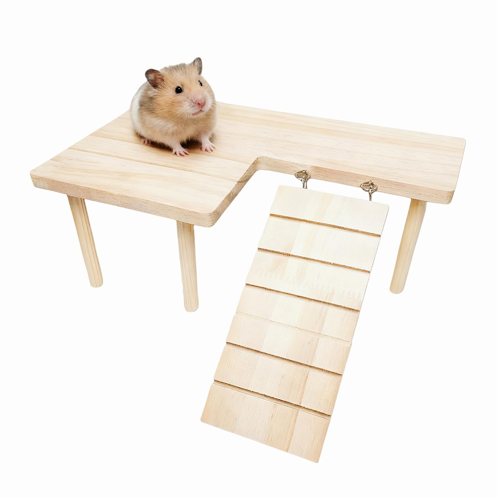 Wooden Hamster Platform Cage Climbing Toy for Dwarf Syrian Hamsters
