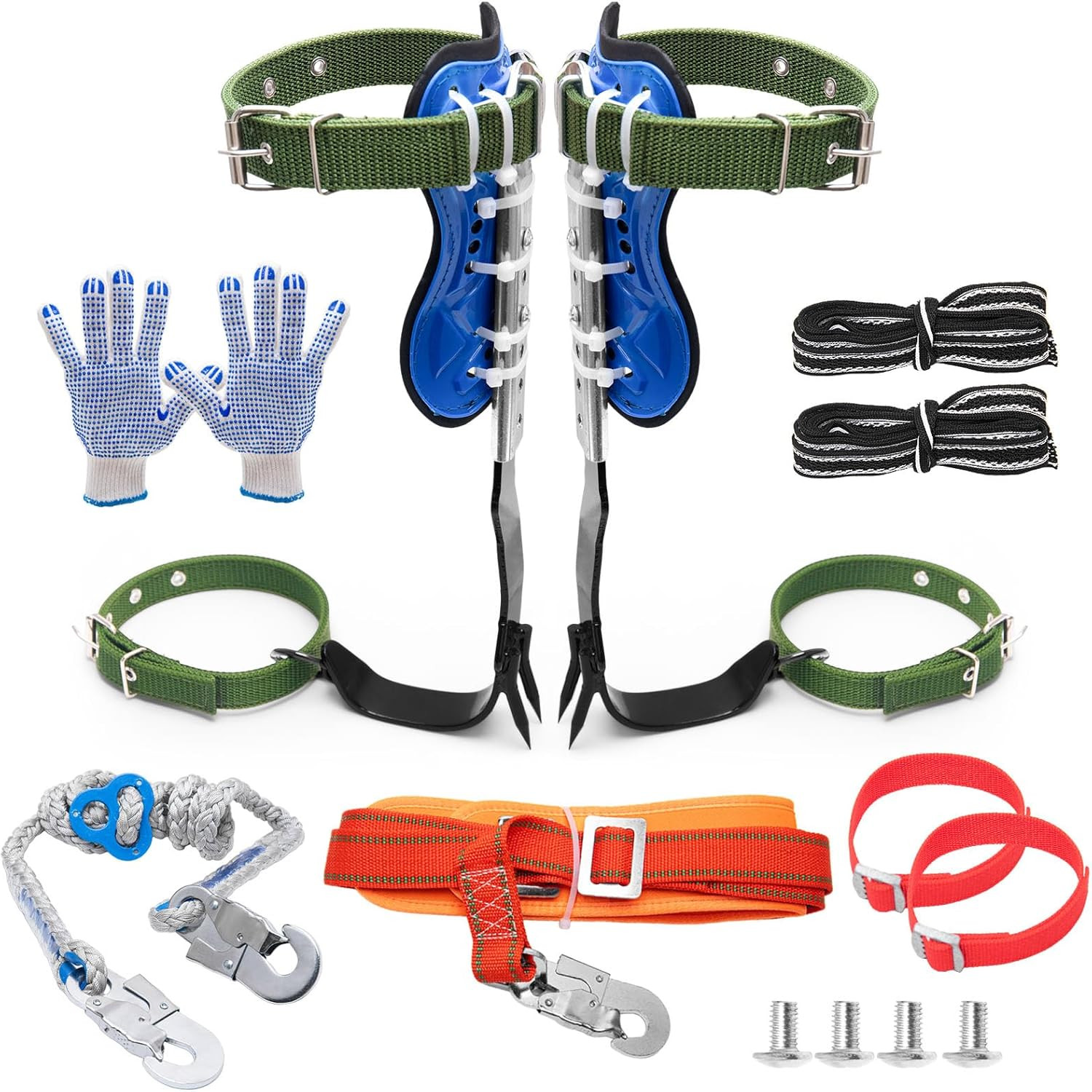 Tree Climbing Spikes, Tree Climbing Gear with Adjustable Climbing Belt- Tree Cli