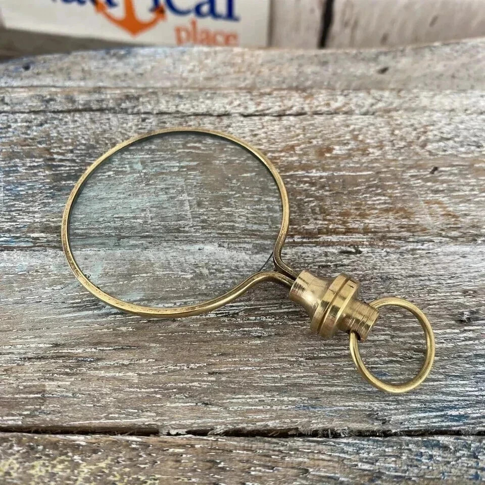 Brass Round Magnifying Glass – Pendant Monocle Necklace for Reading