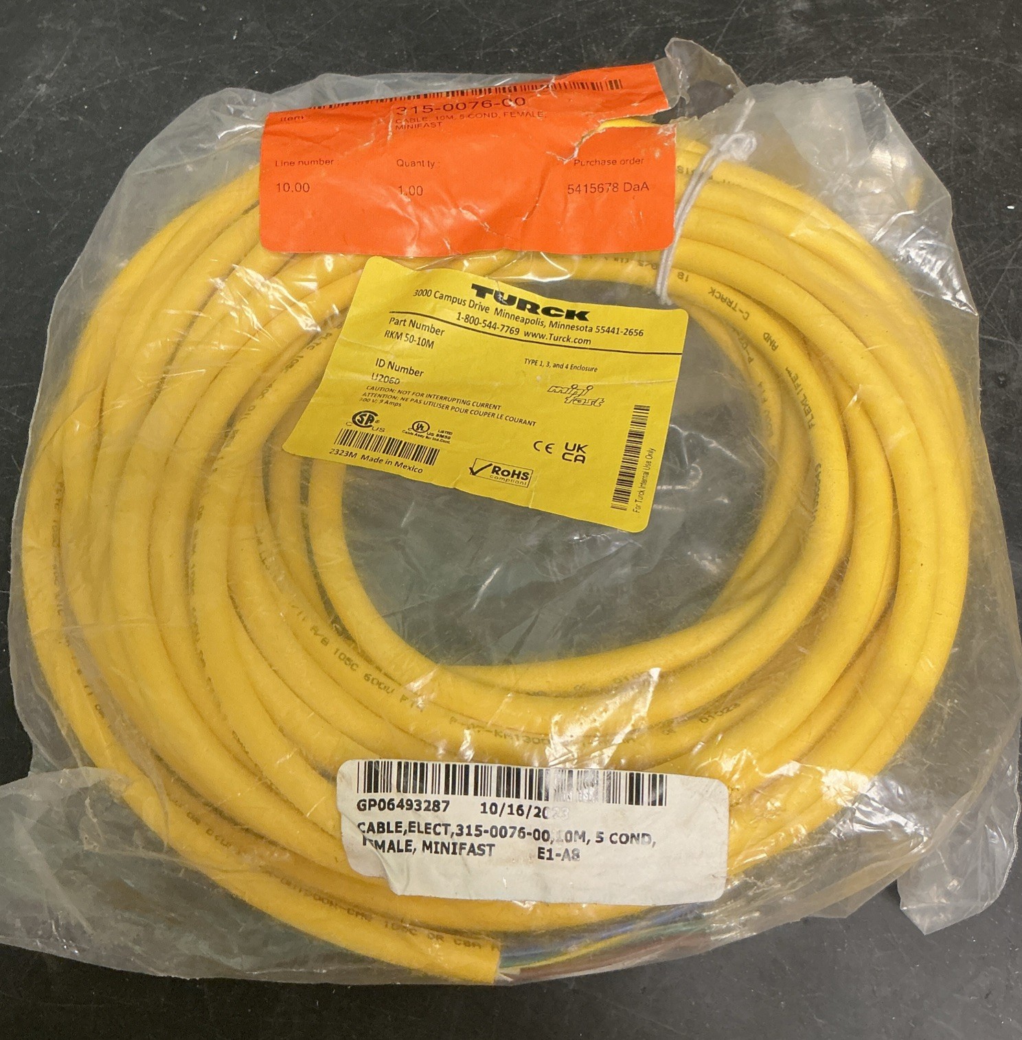 Turck RKM 50-10M Mini Fast Cable