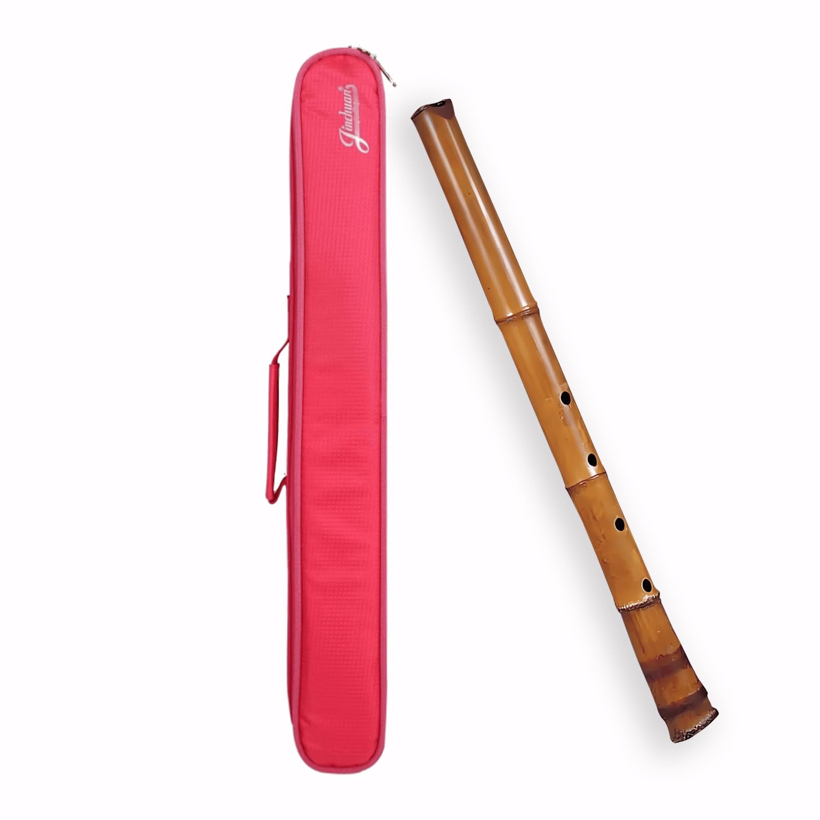 Pink Shakuhachi Flute Single Case Waterproof Lightweight Protective Carry Bag