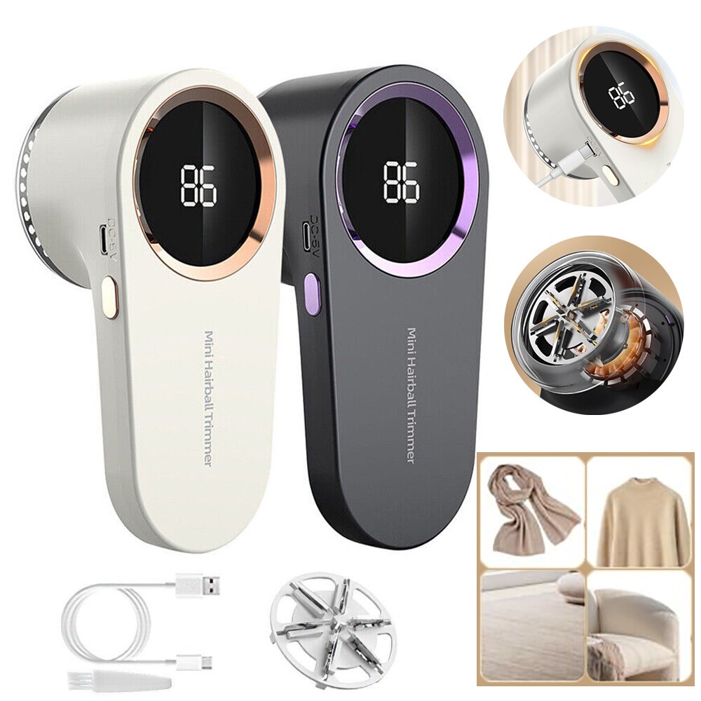 USB Rechargeable Lint Remover with LED Display, Fabric Shaver for Clothes