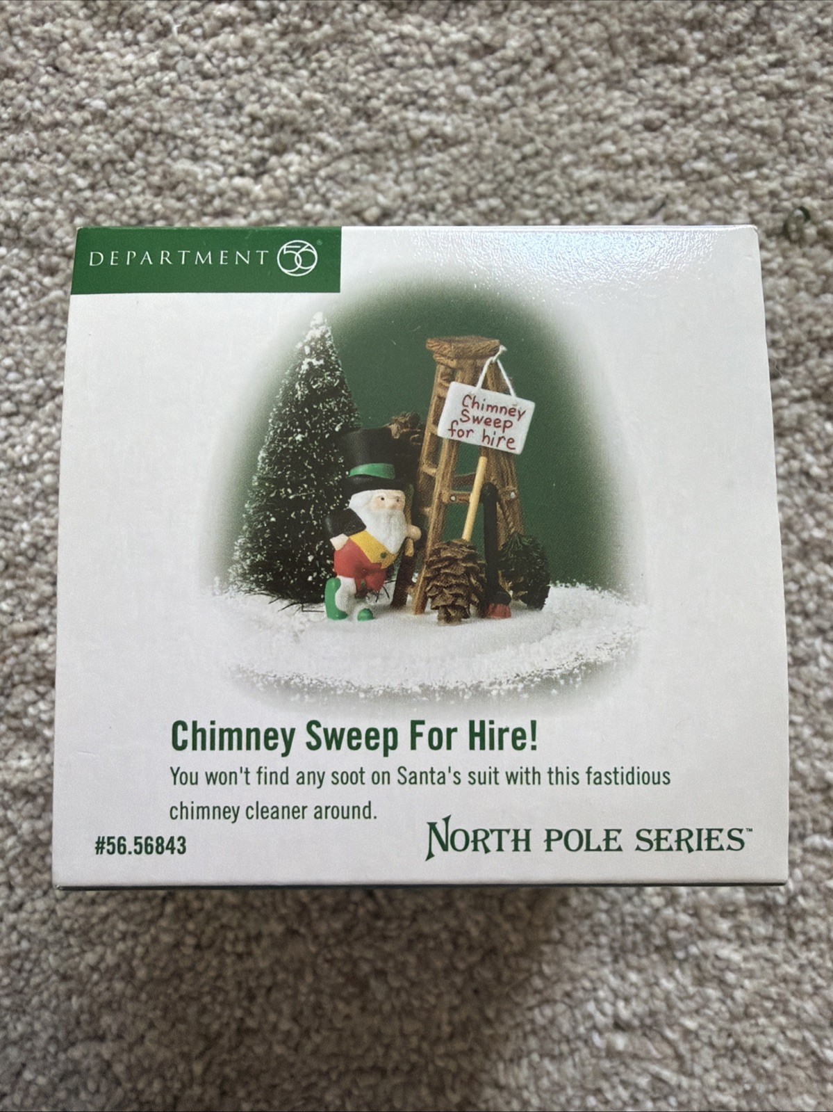 Dept 56 "Chimney Sweep For Hire" #56843 Heritage Village North Pole Series NEW