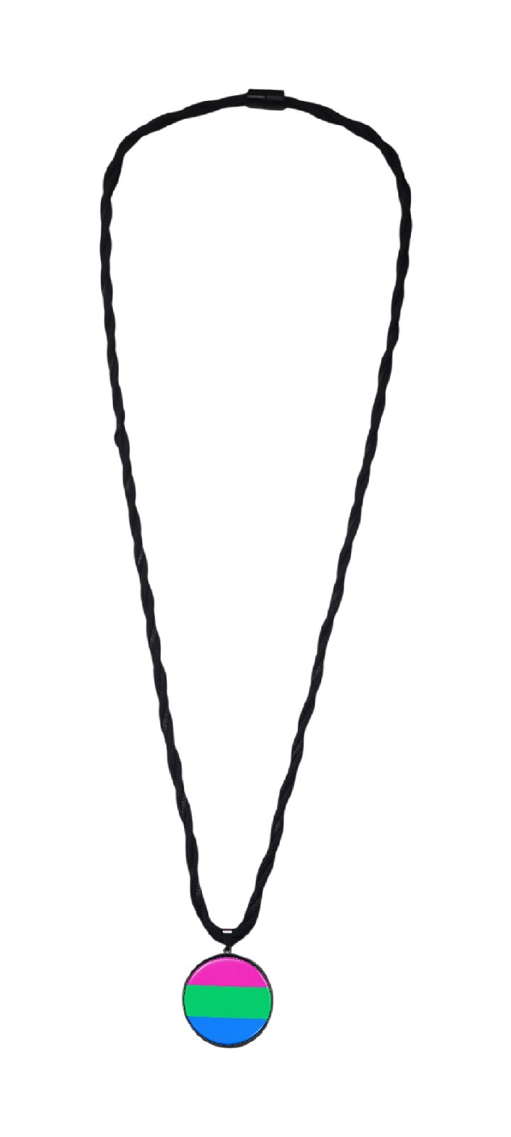 Polysexual Necklace Stainless Steel Pendant With Poly Flag For Men And Women