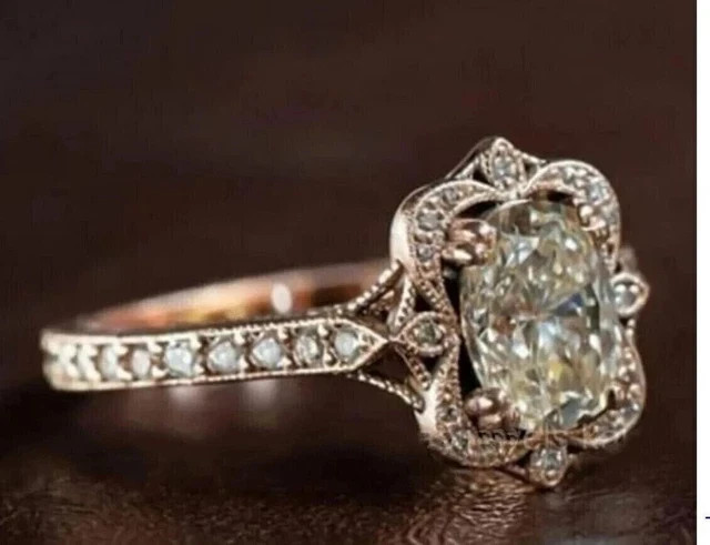 2.00Ct Oval Cut Lab Created Diamond Women's Engagement Ring 14k Rose Gold Plated