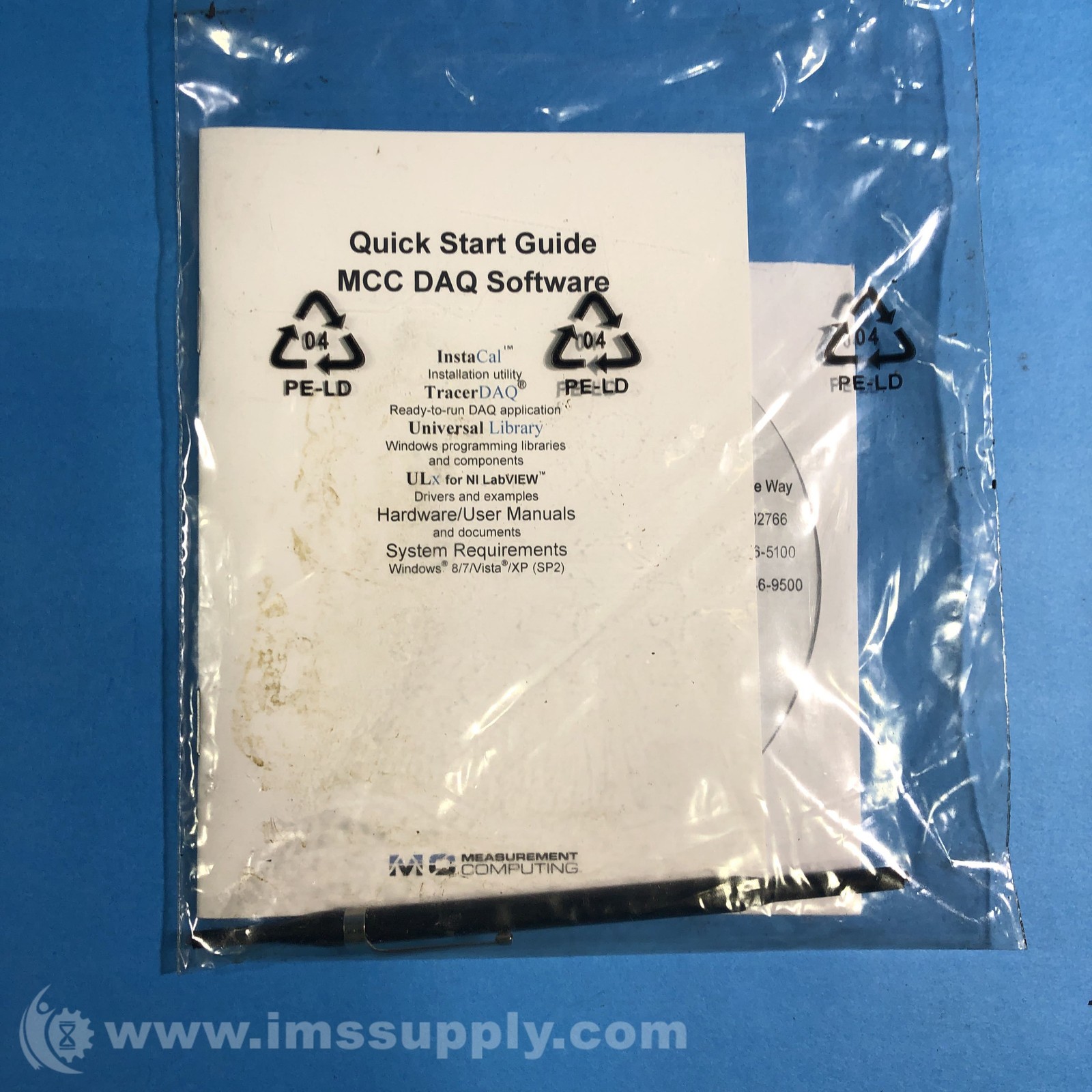 Measurement Computing 501914D-00 Quick Start Guide MCC DAQ CD Kit FNFP