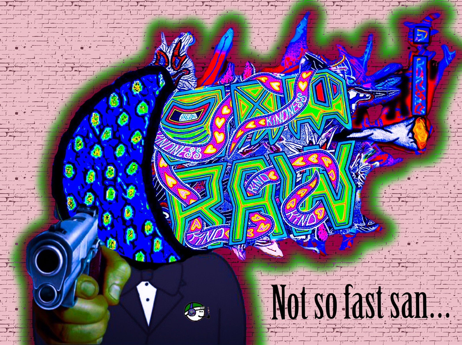 RAW HEADs #171 Bond Mfer 1of1 Digital Street Art Brut by RabidArtWork