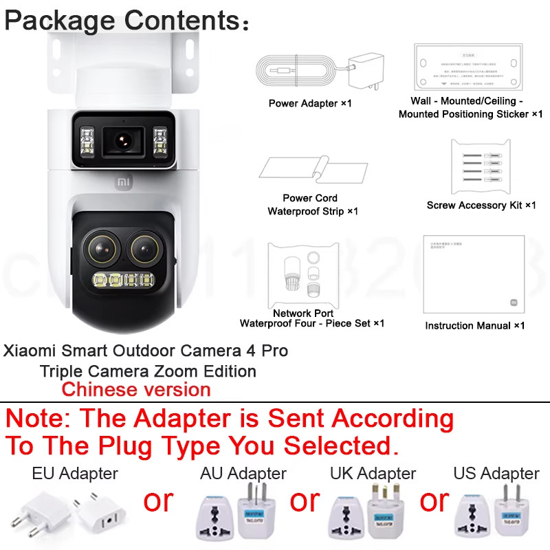 New Smart Outdoor Camera 4 Pro Triple Camera Zoom Edition，360° 5MP 3K，9X Hybrid 